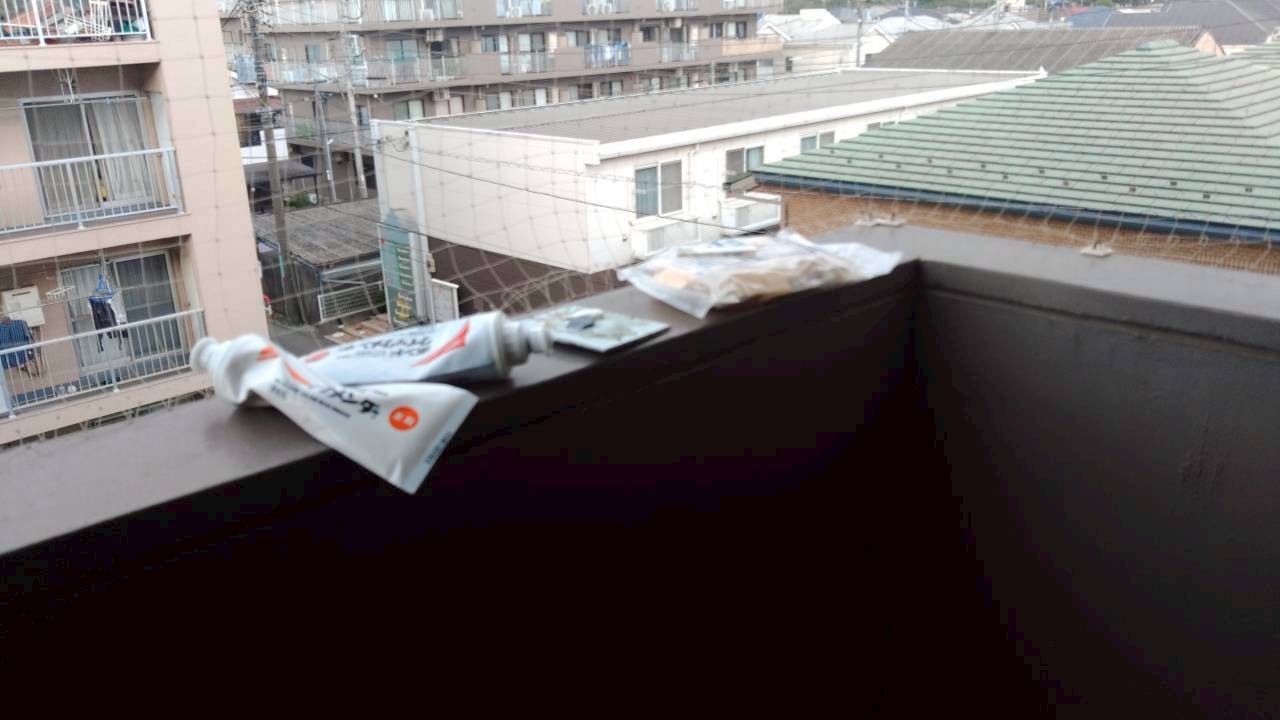 朝霞市の鳩駆除：鳩よけネット施工のために準備した道具