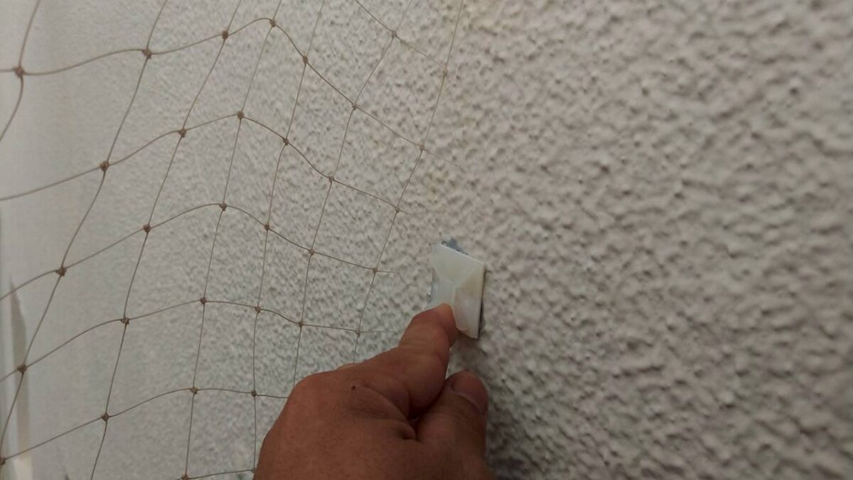 鳩の侵入を防ぐネットの取り付け部分