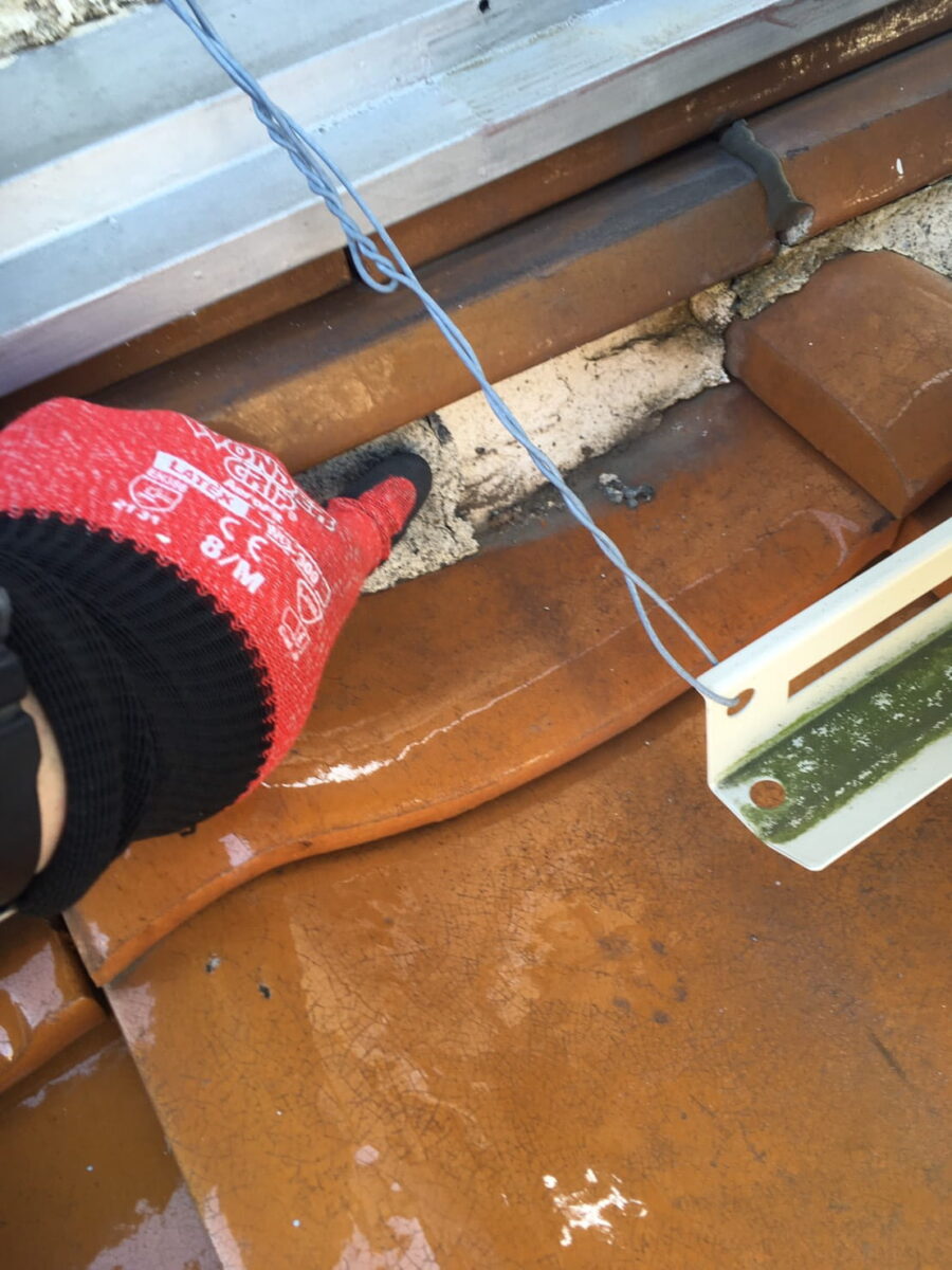 瓦際の隙間が屋内につながっていないか点検